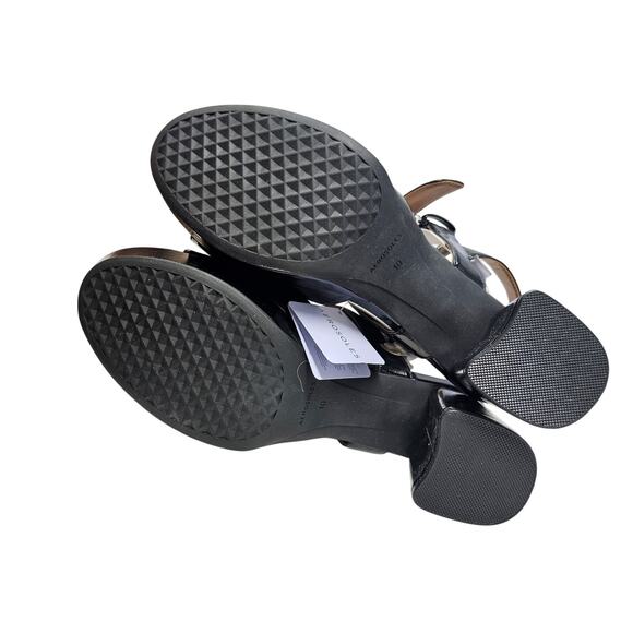 NEW Aerosoles 10 Chamber Patent Leather Platform Sandal Comfort Chunky Goth - Picture 2 of 6